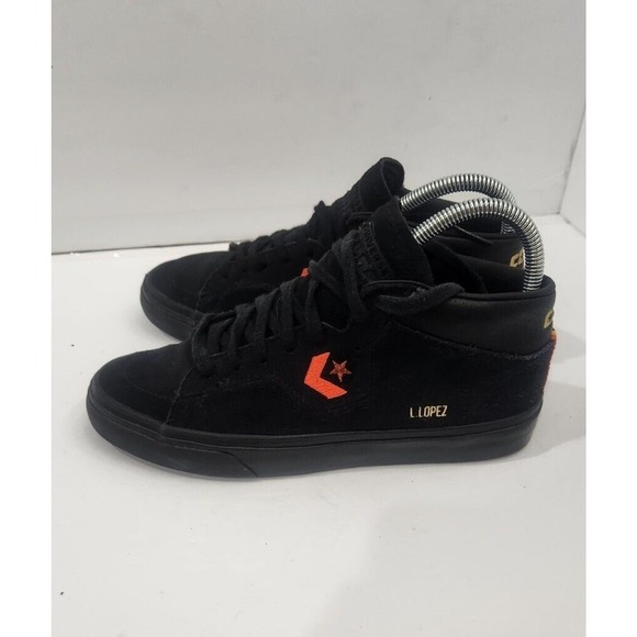 Converse Louie Lopez Pro Mid Shoes Suede Leather Black Men Sz 5 Skate Sneakers - Picture 3 of 13
